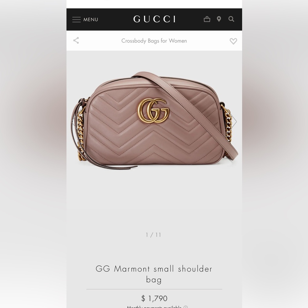 Gucci Crossbody Bag in Taupe with Gold Accents